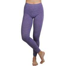 ToBeInStyle Women's Colorful Elastic Full Length Leggings - Heathered - Purple - View 7