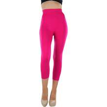 ToBeInStyle Women's Colorful Elastic Capri Length Leggings - 寬腰帶 - 紫紅色 - 查看 5