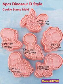 8pcs Dinosaur Themed Press Cookie Molds, 3d Cartoon Dinosaur Shaped Biscuit Baking Tools, Cookie Cutter For Pastry, Bread, Cake Decoration, 1 Box 8sets Cookie Molds