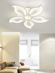 85~265V 纯色现代 LED 吸顶灯，70 厘米嵌入式吸顶灯 LED 吊灯靠近天花板灯，适用于卧室客厅卧室餐厅厨房，不可调光 - L70CM 5 葉子形狀 - 查看 1