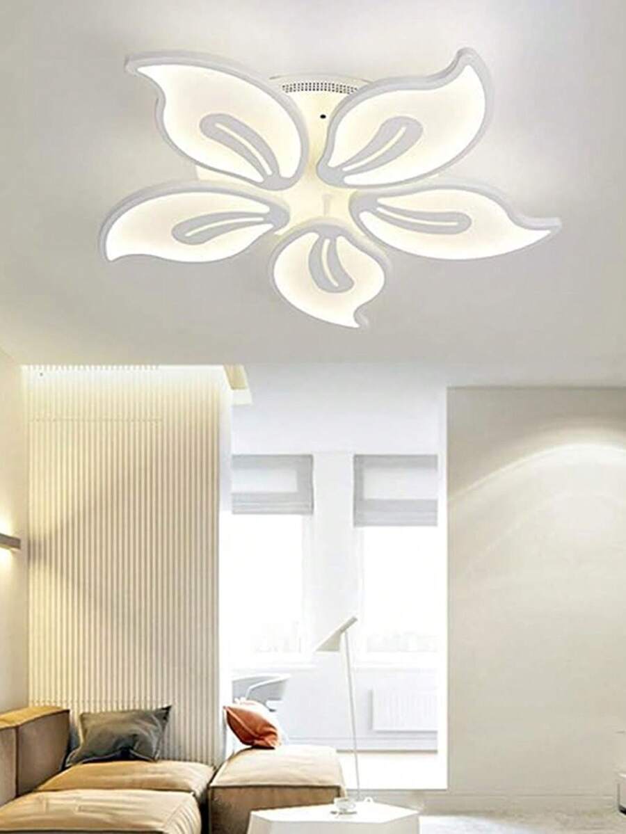 85~265V 纯色现代 LED 吸顶灯，70 厘米嵌入式吸顶灯 LED 吊灯靠近天花板灯，适用于卧室客厅卧室餐厅厨房，不可调光 - L70CM 5 葉子形狀 - 查看 1