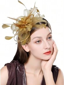 Fascinators Cho Nữ Tiệc Trà Nón Kentucky Derby Nón Lưới Hoa Lông Đầu Mũ Tóc Cho Bé Gái Nơ Thanh Lịch - A - Xem 11