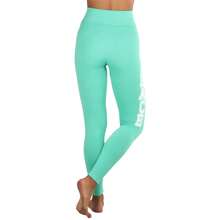 ToBeInStyle Women's Colorful Elastic Full Length Leggings - Peace Print - Mint - View 3