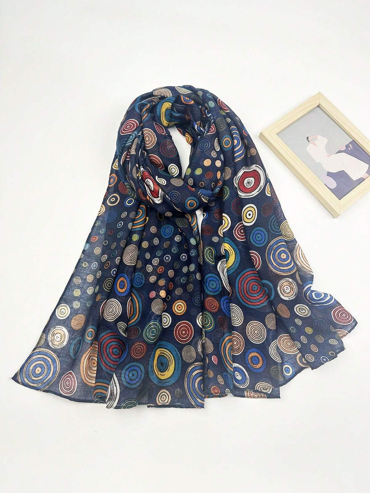 1 pièce Foulard tissé imprimé pour dames de Street, convient pour le trajet quotidien echarpe femme 2