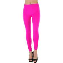 ToBeInStyle Women's Colorful Elastic Full Length Leggings - Rhinestone Ruched - Pink - View 3