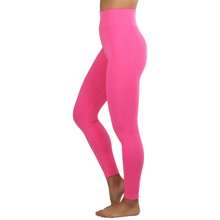 ToBeInStyle Women's Colorful Elastic Full Length Leggings - Peace Print - Hot Pink - View 1