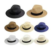 Chapeau de soleil large pour hommes, chapeau de plage d'été, protection solaire, chapeau de cowboy style européen et américain
