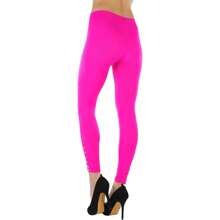 ToBeInStyle Women's Colorful Elastic Full Length Leggings - Rhinestone Ruched - Pink - View 7