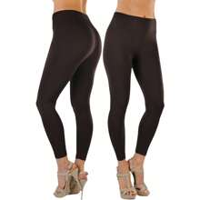 ToBeInStyle Women's Colorful Elastic Capri Length Leggings - 27" 高腰 - 棕色 - 查看 1