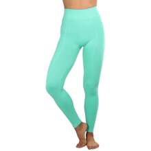 ToBeInStyle Women's Colorful Elastic Full Length Leggings - Peace Print - Mint - View 5