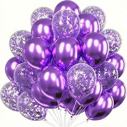 20pcs Metallic Confetti Balloons Party Latex Balloons For Birthday Weddings Anniversary Valentine's Day Party Decorations