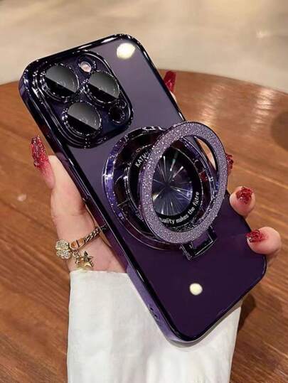 1 个电镀支架 TPU 手机壳兼容 15ProMax/16promax/16pro/14promax/14pro/13promax/16 16e/X7b/X8b/X6a/14 Pro Max/17 17pro 17promax、Redmi Note 12 4G/Galaxy S23 Ultra/S24 Ultra/Galaxy A13 5G/S25/S25PLUS/S25ultra