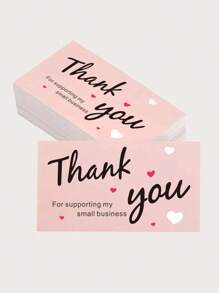 30/50/100 tấm Cảm ơn bạn đã ủng hộ Thẻ doanh nghiệp nhỏ của tôi Thẻ quà tặng có hình trái tim và khẩu hiệu, Thẻ quà tặng in chữ và trái tim hiện đại cho bữa tiệc, Thẻ chúc mừng giấy ngày lễ, Bưu thiếp có hình khẩu hiệu cho ngày lễ, bữa tiệc, - Hồng - Xem 2