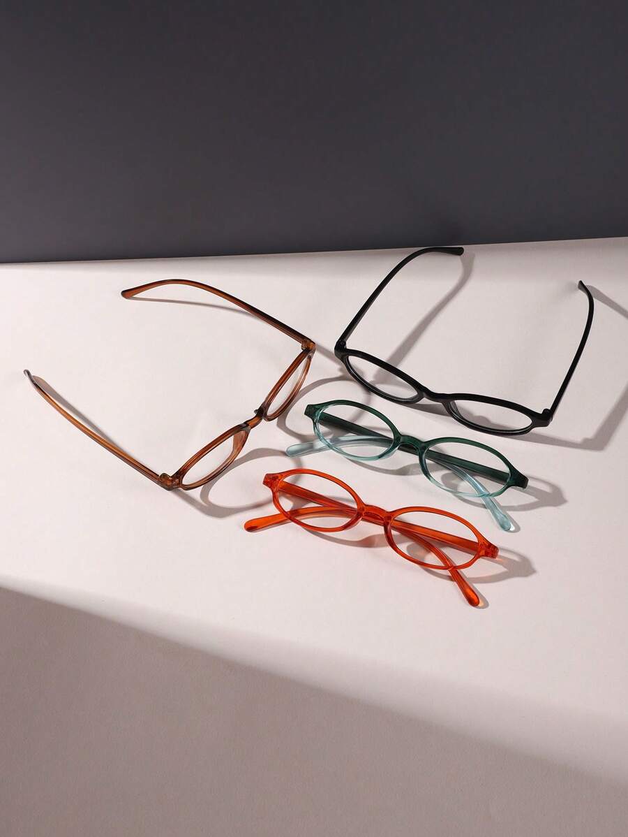 4pcs/Set Small Frame Elliptical Ladies' Comfortable And Fashionable