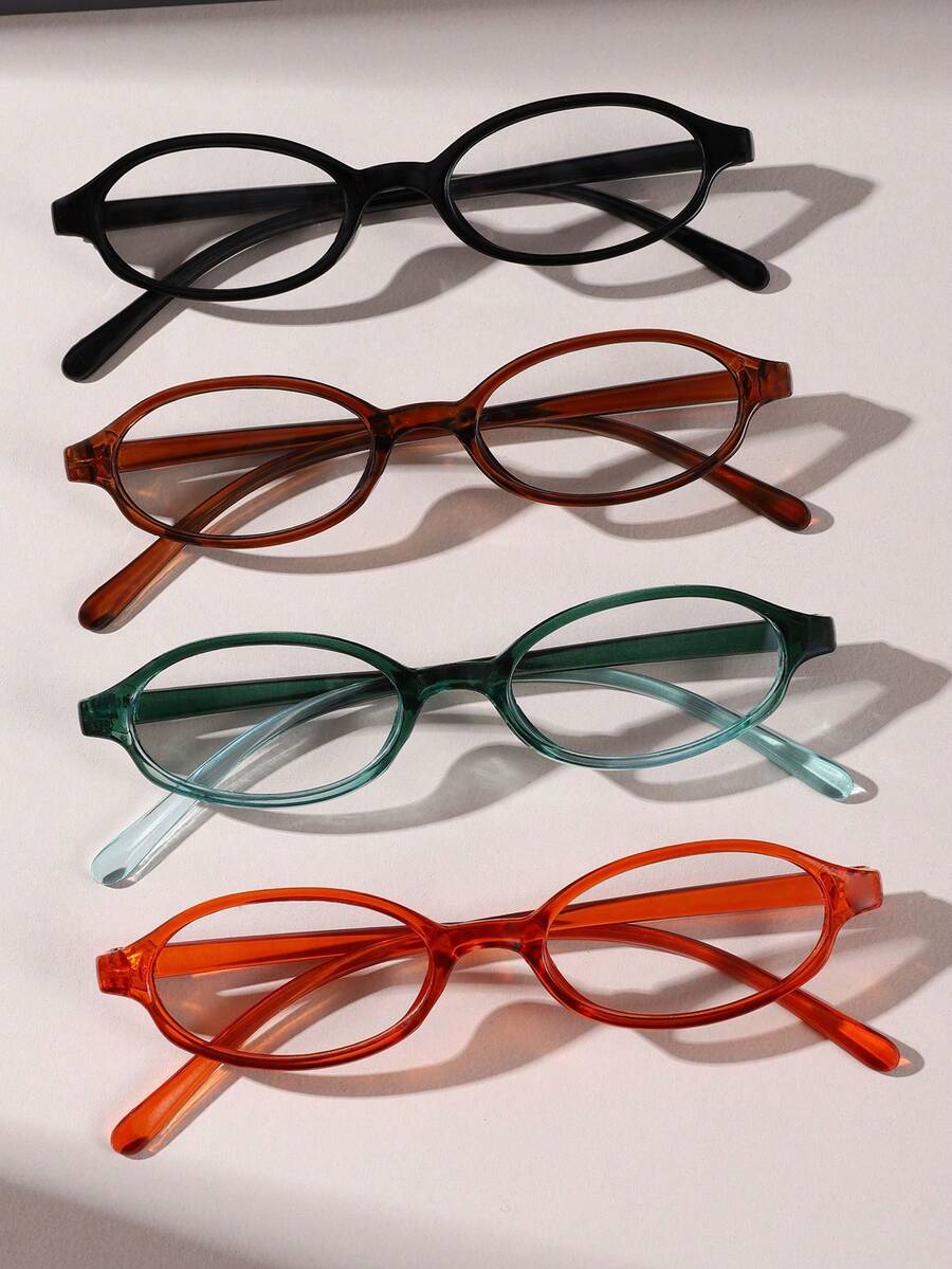 4pcs/Set Small Frame Elliptical Ladies' Comfortable And Fashionable