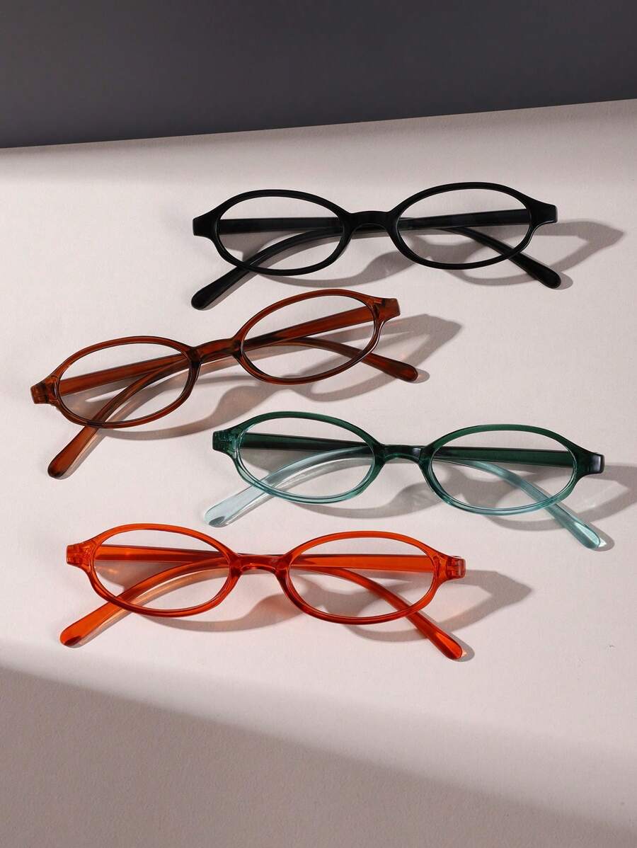 4pcs/Set Small Frame Elliptical Ladies' Comfortable And Fashionable