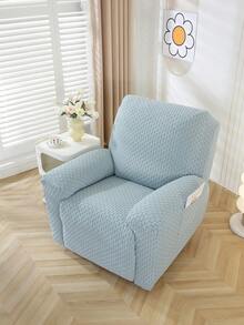 4pcs Mới Dày Dệt hoa Nhung Chống bụi Đàn hồi Sectional Trang trí Bọc ghế sofa Đối với Điện lực Mát xa Cái ghế Và - Xanh đậm - Xem 4