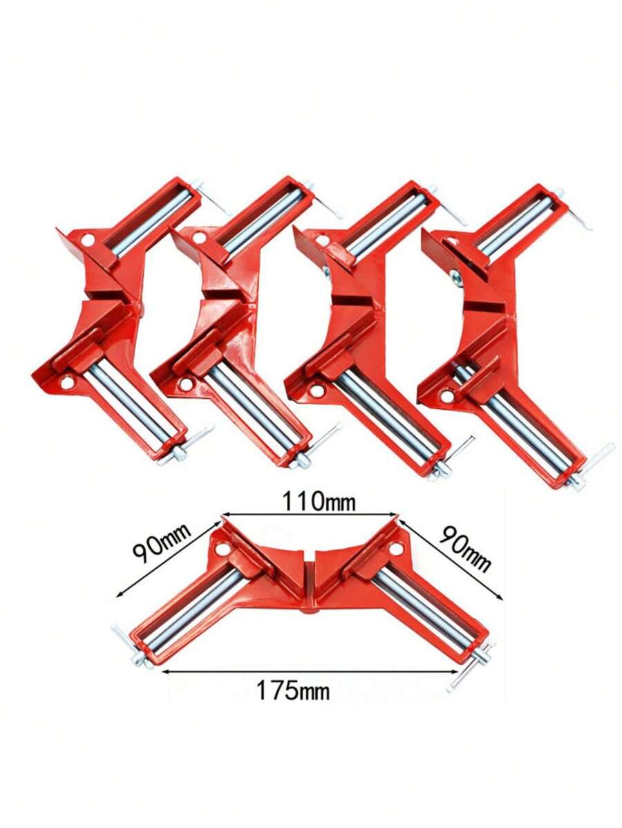 Kt 4 Sargento Angular 90° Graus Grampo Cantoneira Marcenaria - Preto - Visão 1