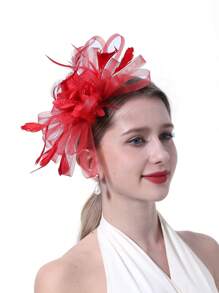 Fascinators Cho Nữ Tiệc Trà Nón Kentucky Derby Nón Lưới Hoa Lông Đầu Mũ Tóc Cho Bé Gái Nơ Thanh Lịch - A - Xem 10