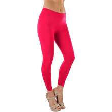 ToBeInStyle Women's Colorful Elastic Capri Length Leggings - Seamless - Red - View 6