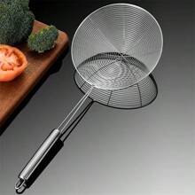 Escumadeira Fritura Aramado Batata Pastel Resistente - Prata - Visão 3