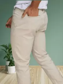 Men Pants - 米色 - 查看 3