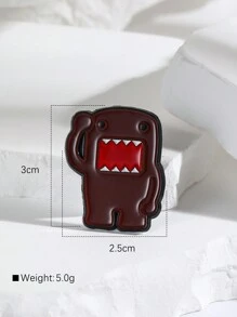 1只卡通曲奇怪獸造型鋅合金胸針,適用於背包、衣服、筆袋、徽章,是孩子或朋友的禮物 - 棕色 - 查看 4
