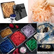 100g Colorful Shredded Crinkle Paper Raffia Filler DIY Wedding Party Gift Box Candy Material Packaging Filler Valentine Day - Pink - View 2
