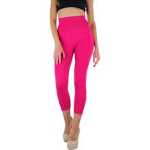 ToBeInStyle Women's Colorful Elastic Capri Length Leggings - 寬腰帶 - 紫紅色 - 查看 2