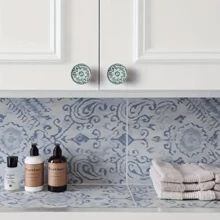 15pcs Drawer Knob, Cabinet Knob Pull Handle, Porcelain Ceramic Kitchen Cabinet Handle, Cabinet Bathroom Door Handle, Furniture Hardware, Dark Green - Blue - View 5