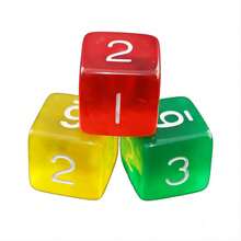 6 cái/bộ 16MM Lớn Acrylic Dice Với Con số Đối với Trò chơi - Nhiều màu - Xem 6