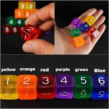 6 cái/bộ 16MM Lớn Acrylic Dice Với Con số Đối với Trò chơi - Nhiều màu - Xem 3