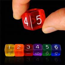 6 cái/bộ 16MM Lớn Acrylic Dice Với Con số Đối với Trò chơi - Nhiều màu - Xem 5