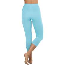 ToBeInStyle Women's Colorful Elastic Capri Length Leggings - 高腰 - 水色 - 查看 2