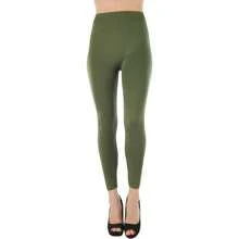 ToBeInStyle Women's Colorful Elastic Capri Length Leggings - 27" High-waisted - Olive - View 7