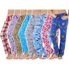 ToBeInStyle Women's Multi-Pack Of Fleece Lined Assorted Print Pajama Bottoms - 2 件裝隨機搭配 - 查看 5