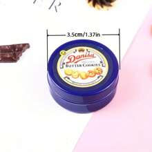 1pc 1:12 Dollhouse Miniature Danish Cookie Blue Tin Box Set Kitchen Accessories Toys, Miniature Bed, Miniature Food, Dollhouse Miniatures