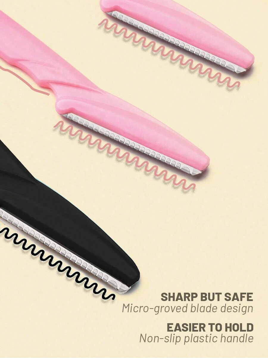 18pcs MultiFunctional Eyebrow Razor With Safety Cap, Stainless Steel