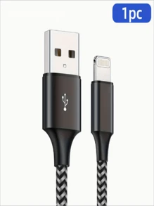 1PC 1M/2M/3M Long Charger Cable For IPhone, USB-A To 8-Pin Fast Charging Cord Nylon Braided Data Sync Transfer Lead For IPhone 14/13/12/11 Pro Max XR XS X/8/7/6s Plus 5s SE, For IPad, For IPod For Airpods And More