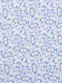 6pcs Purple Floral Patterned Fabric For Doll Clothes Diy Making - Purple - View 4