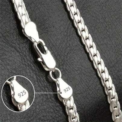 1pc Electroplated Precious Metal Side Chain Necklace,Bracelet, Men's Fashion Necklace,Bracelet, Jewelry Gift