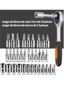 Juego De Herramientas Mecánicas Autocle Dados Acerokit 46pcs - Gris - Ver 3