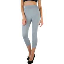 ToBeInStyle Women's Colorful Elastic Capri Length Leggings - 寬腰帶-灰色 - 查看 2