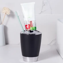 4/6pcs Bathroom Accessory Set, Includes Lotion Dispenser, Toilet Brush, Soap Dish, Mouthwash Cup, Trash Can And Toothbrush Holder, Suitable For Bathroom Decoration, Housewarming Gift Set Bathroom Accessories Bathroom Organizer Summer Back To School