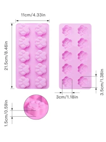 1/2入組小狗狗腳蛋糕模具,矽膠狗爪和骨頭模具套裝,不黏矽膠模具,適用於巧克力,糖果,果凍,冰塊,diy烘焙工具,蛋糕裝飾用品 - 彩色 - 查看 2
