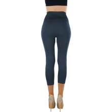ToBeInStyle Women's Colorful Elastic Capri Length Leggings - 寬腰帶 - 木炭色 - 查看 3