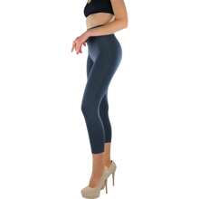 ToBeInStyle Women's Colorful Elastic Capri Length Leggings - 寬腰帶 - 木炭色 - 查看 7