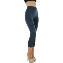 ToBeInStyle Women's Colorful Elastic Capri Length Leggings - 寬腰帶 - 木炭色 - 查看 4