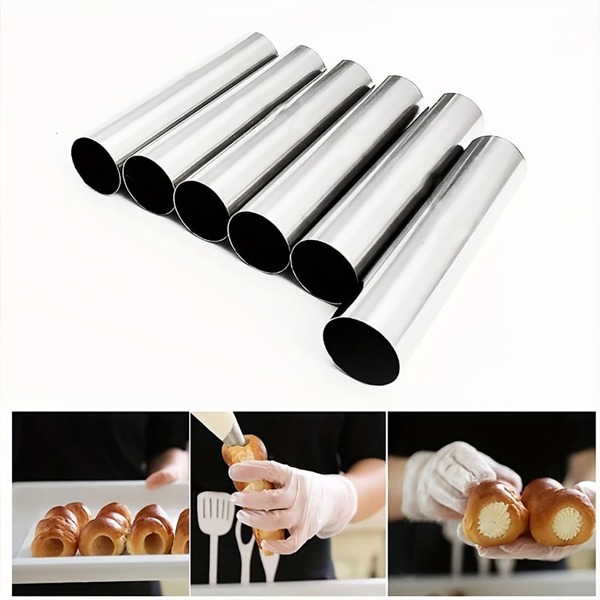 1 Pieza Tubo De Cannoli, Molde De Cannoli De Acero Inoxidable, Molde Antiadherente De Croissants Y Pasteles Daneses, Herramienta De Horneado, Utensilio Y Accesorio De Cocina, Gadget De Cocina Familiar