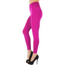 ToBeInStyle Women's Colorful Elastic Capri Length Leggings - 27" 高腰-粉紅色莓果 - 查看 5